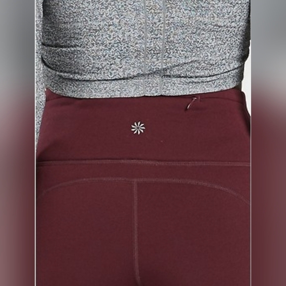 Athleta Accelerate 7/8 Tight Size XL Rust Burgundy Maroon Orange - Picture 2 of 7